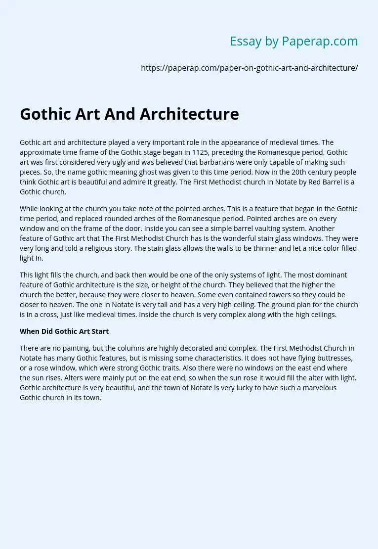 Gothic Art And Architecture