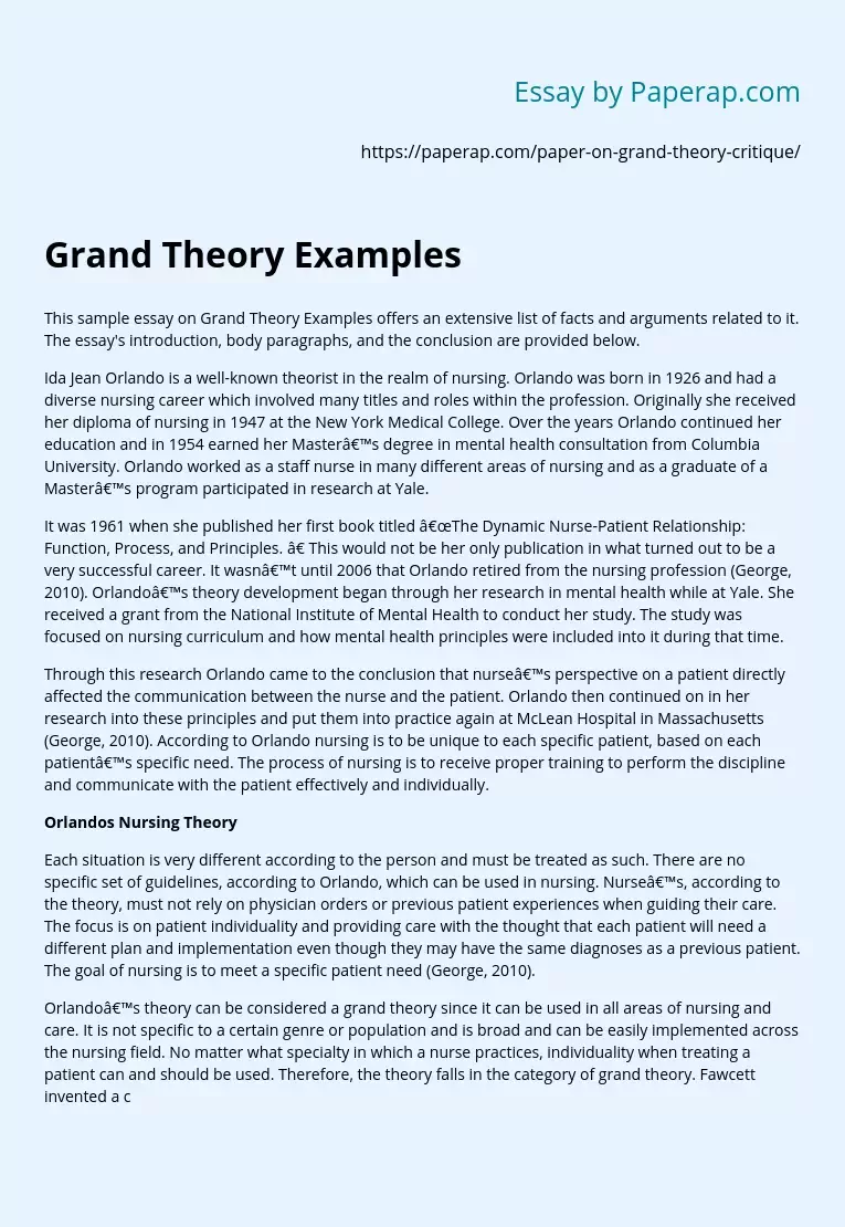 Grand Theory Examples