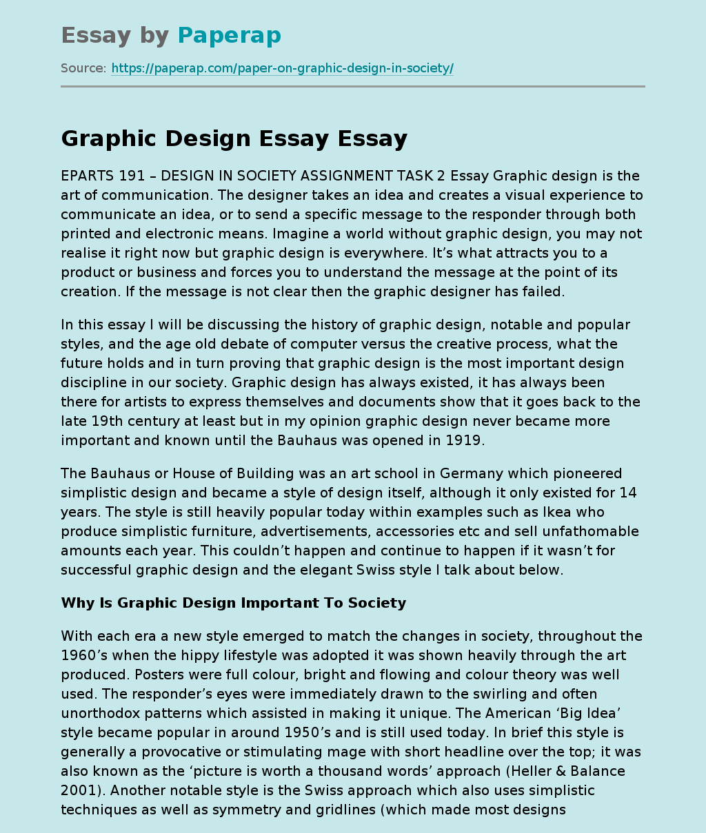Graphic Design Essay