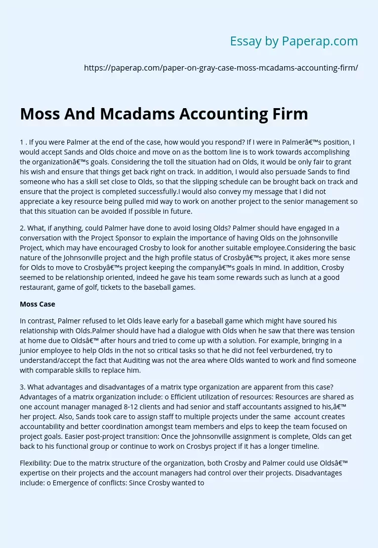 Moss And Mcadams Accounting Firm