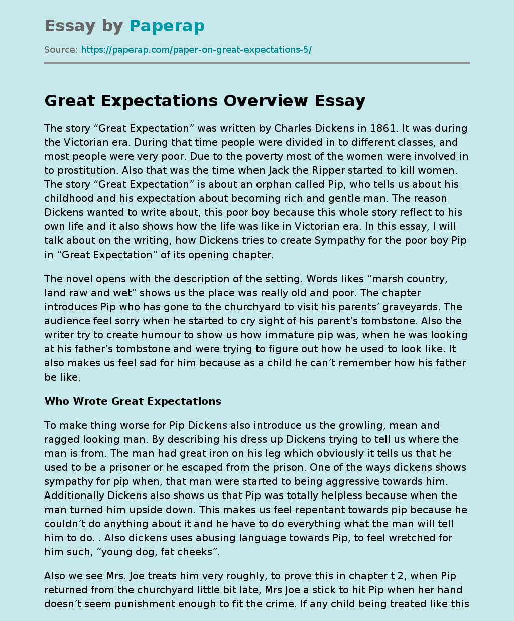 Great Expectations Overview
