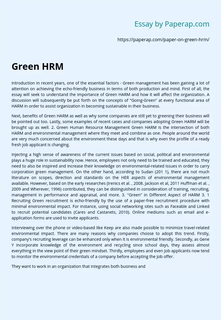 green business research paper