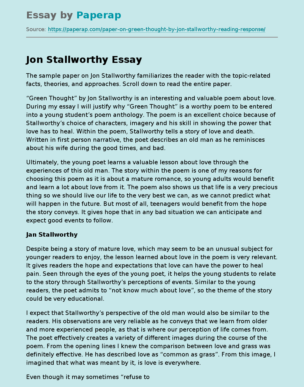 Jon Stallworthy