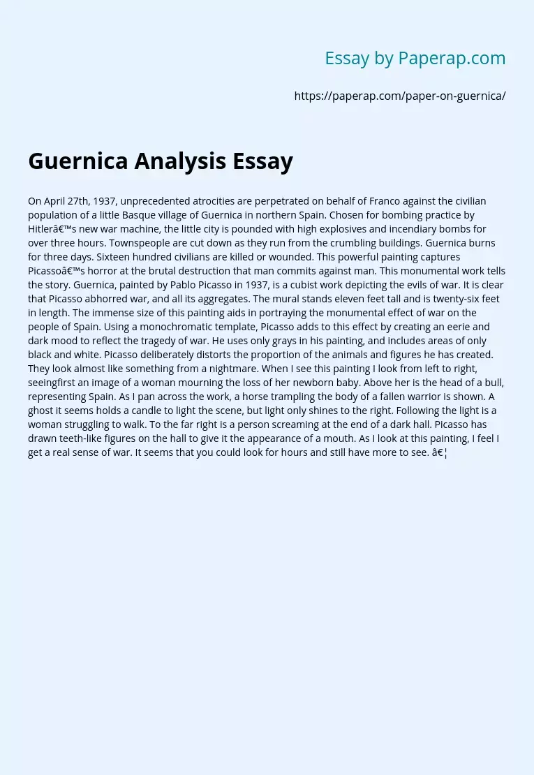 Guernica Analysis Essay