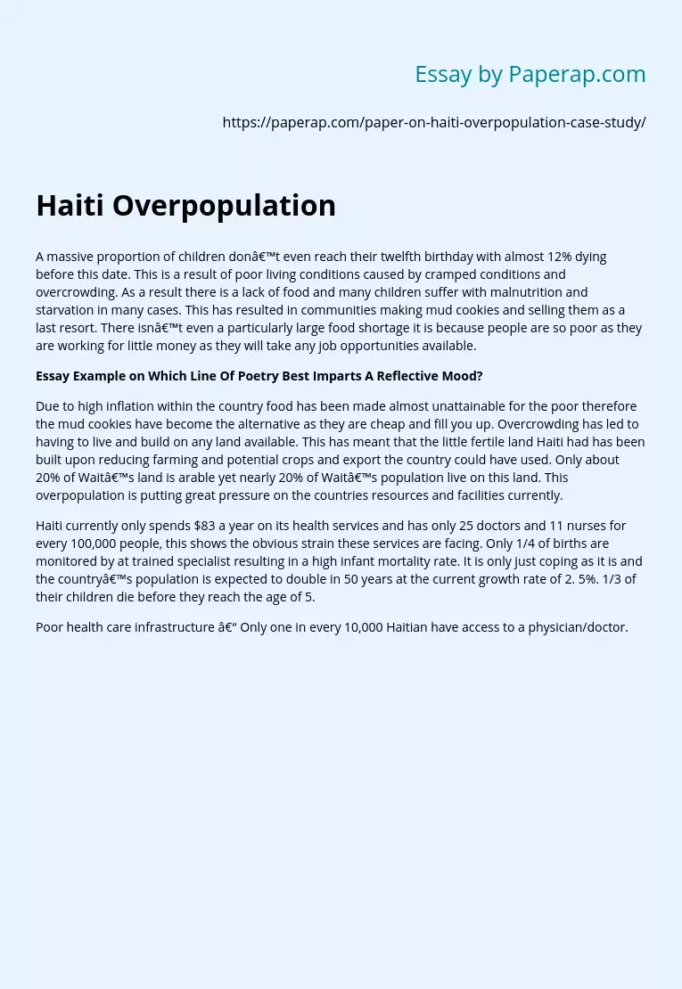 Haiti Overpopulation