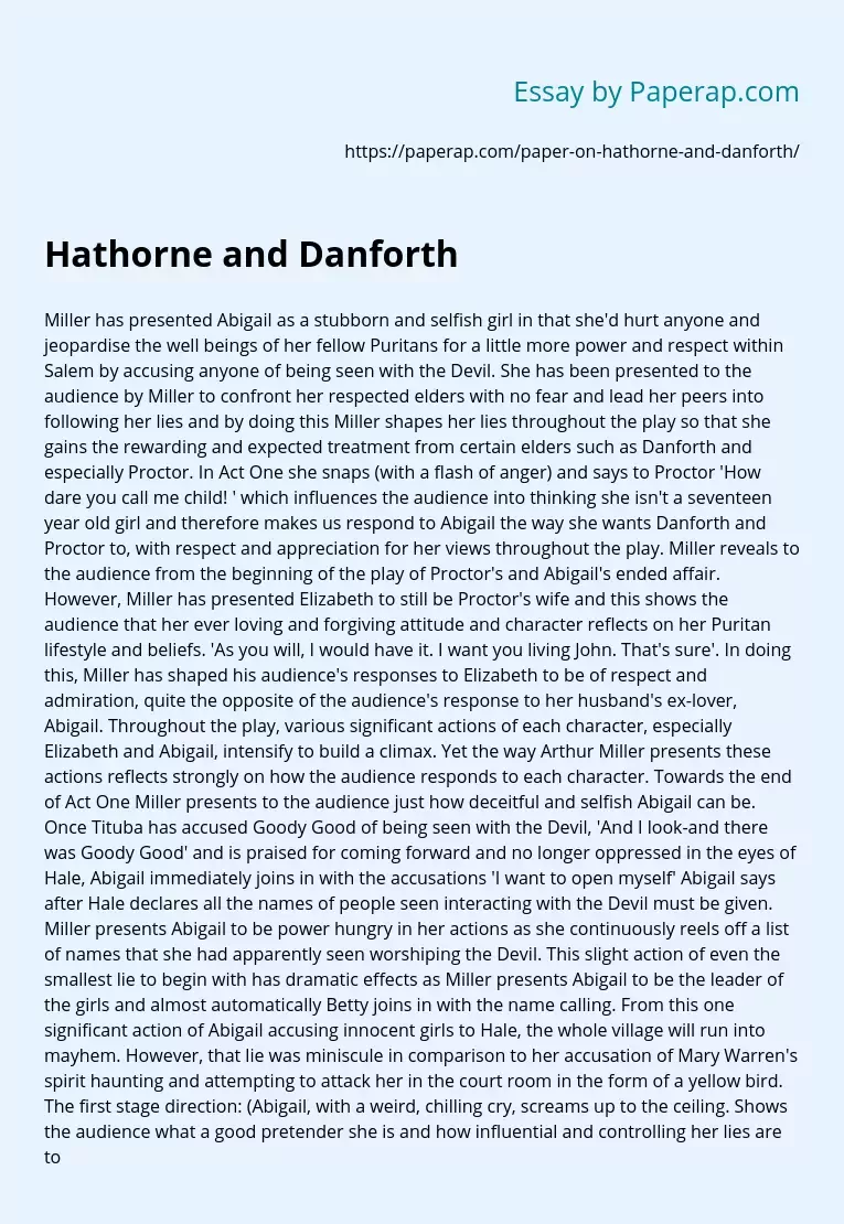 Hathorne and Danforth