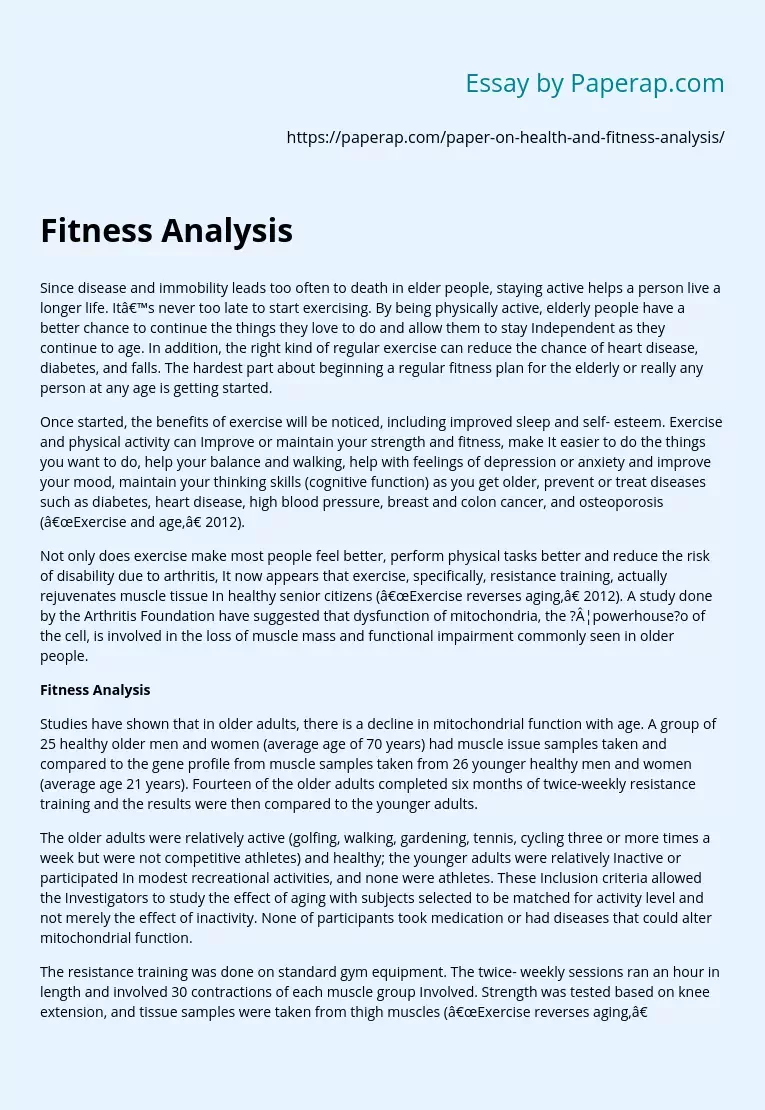 Fitness Analysis