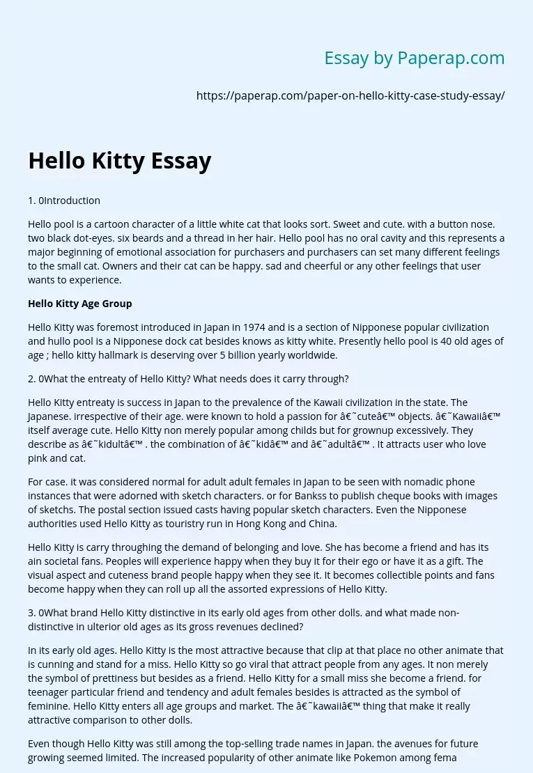 Hello Kitty Essay