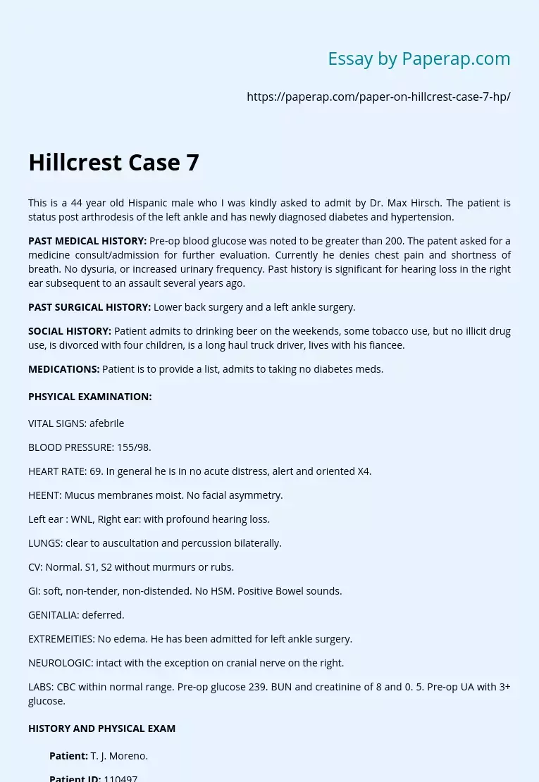 Hillcrest Case 7