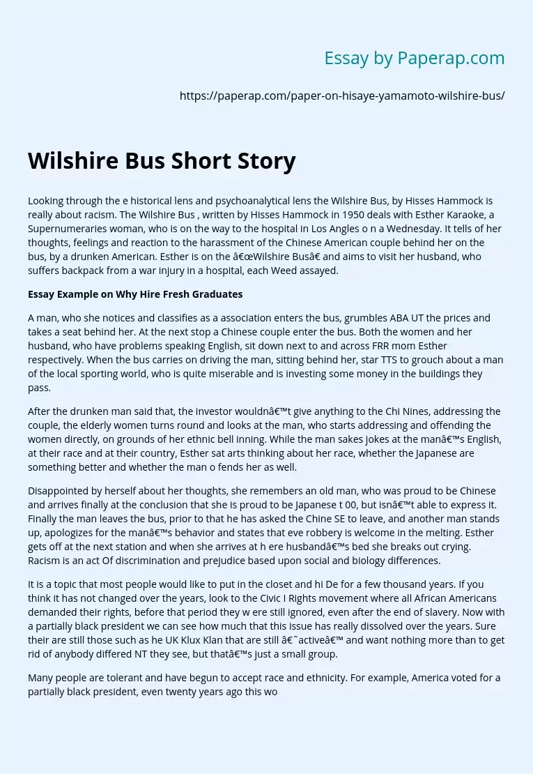 Wilshire Bus Short Story