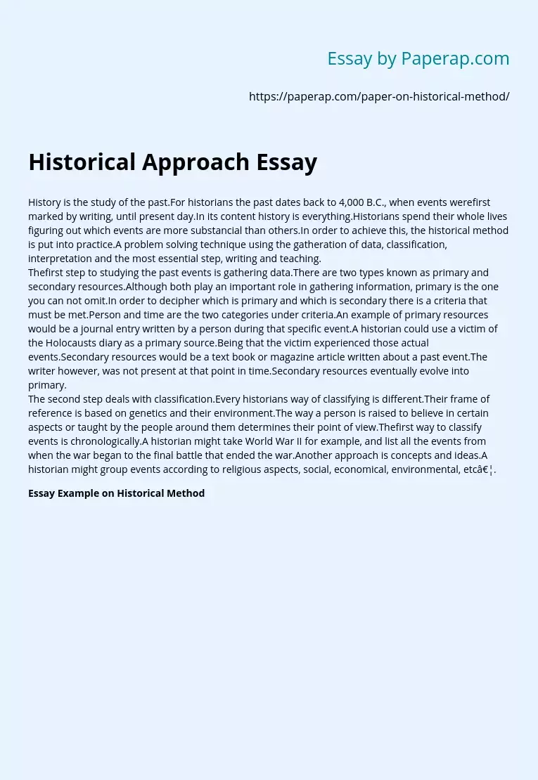 what is a historical review essay