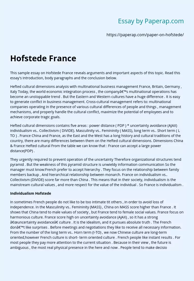 Hofstede France