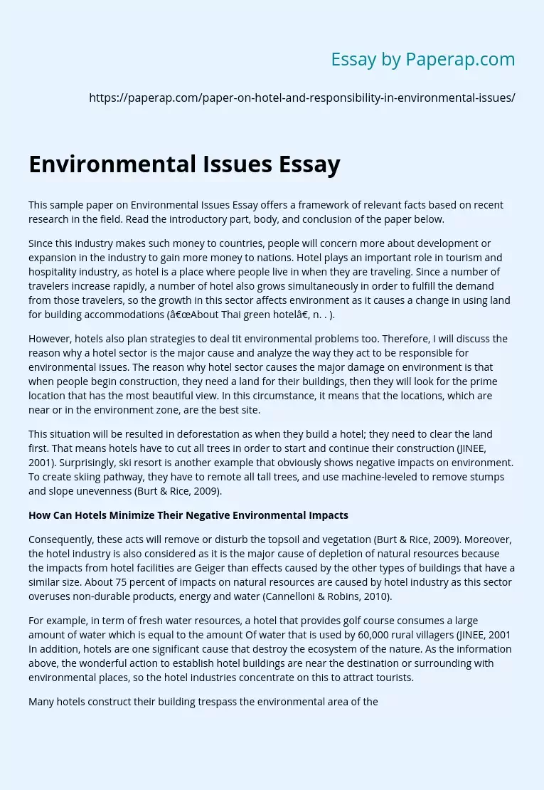 Environmental Issues Essay
