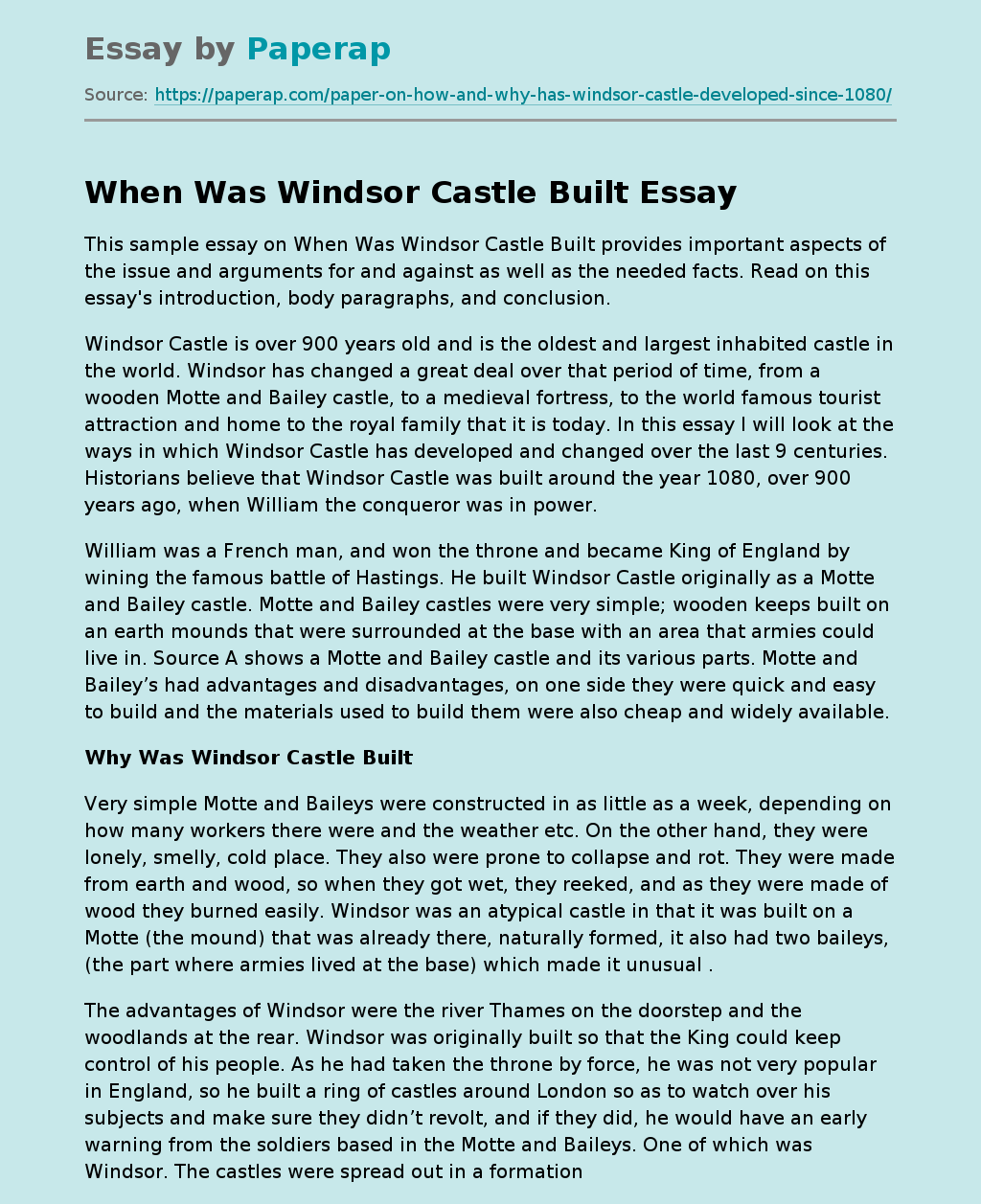 When Was Windsor Castle Built