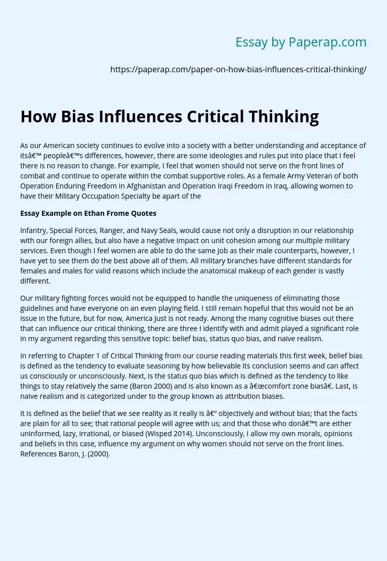 How Bias Influences Critical Thinking