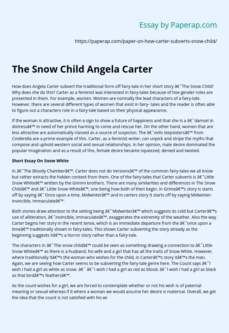 The Snow Child Angela Carter