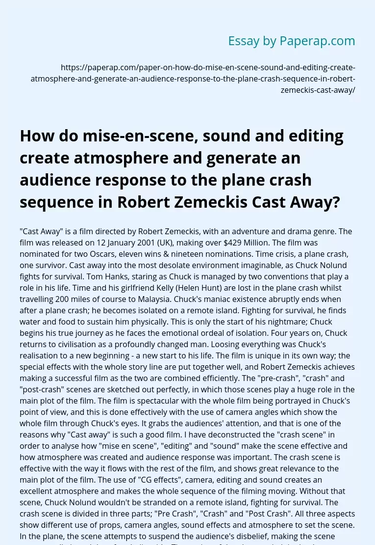 How do mise-en-scene, sound and editing create atmosphere