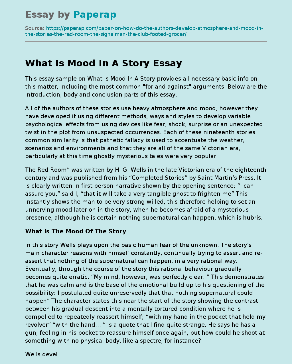 What Is Mood In A Story