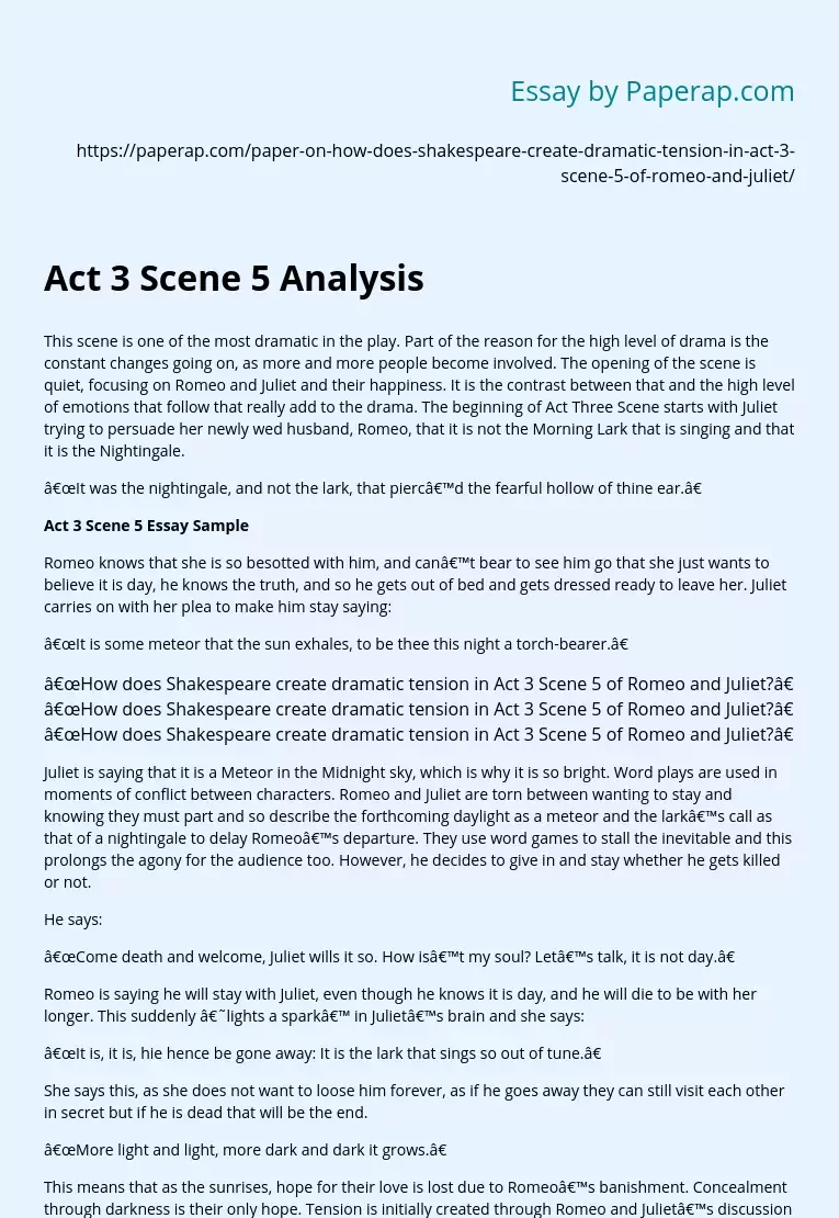 Act 3 Scene 5 Analysis