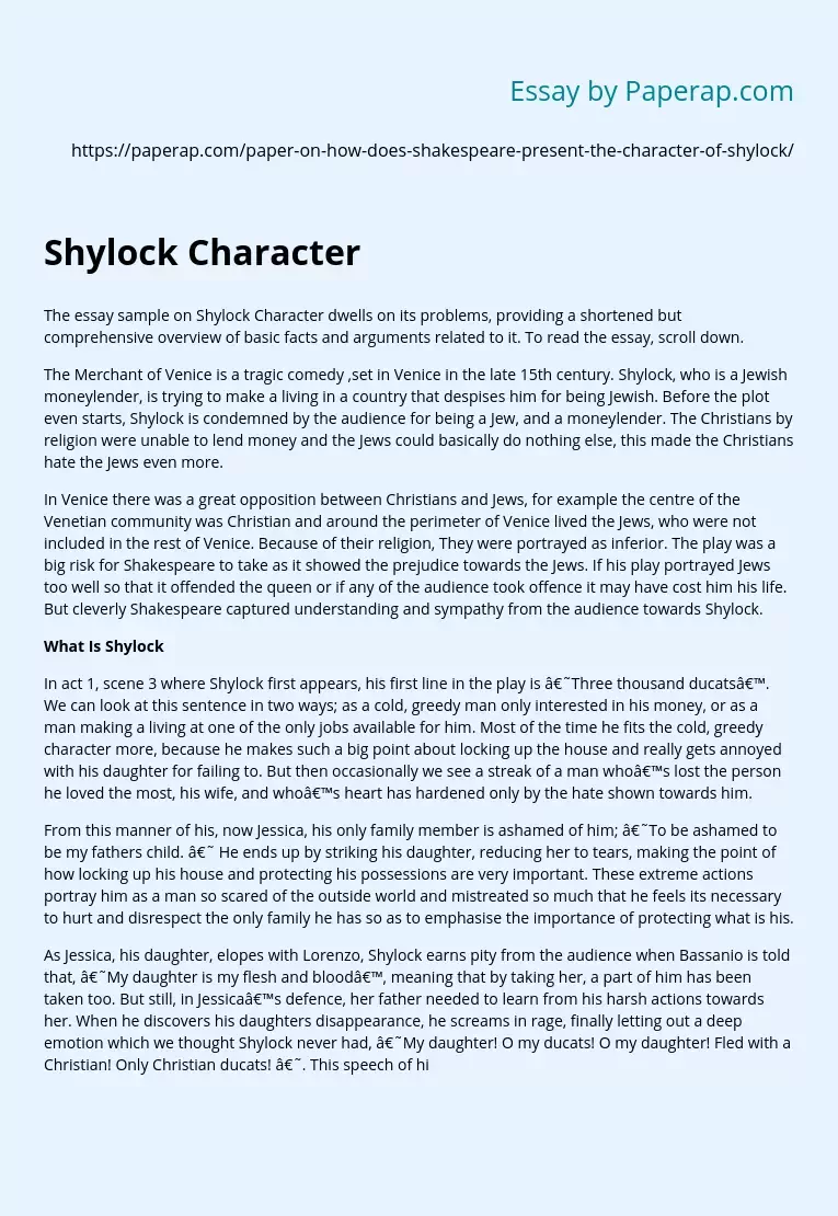 Shylock Character