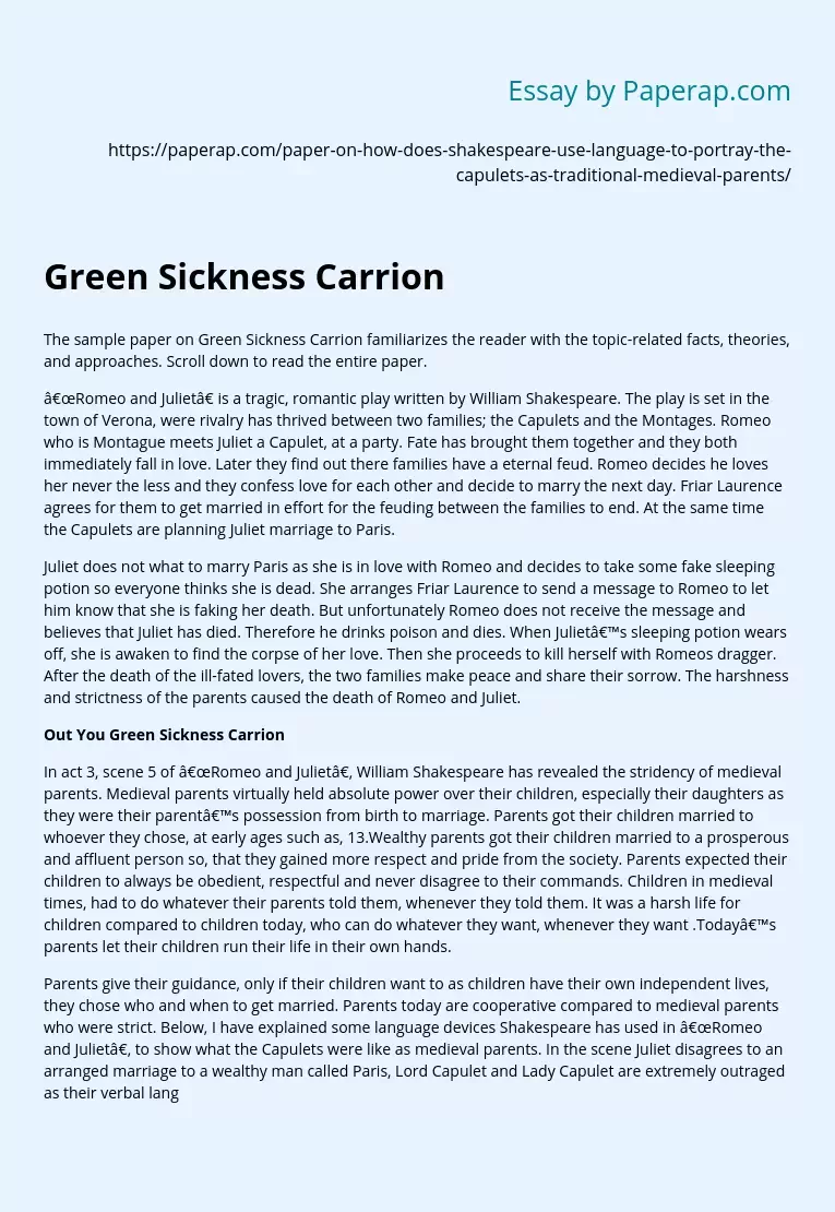 Green Sickness Carrion