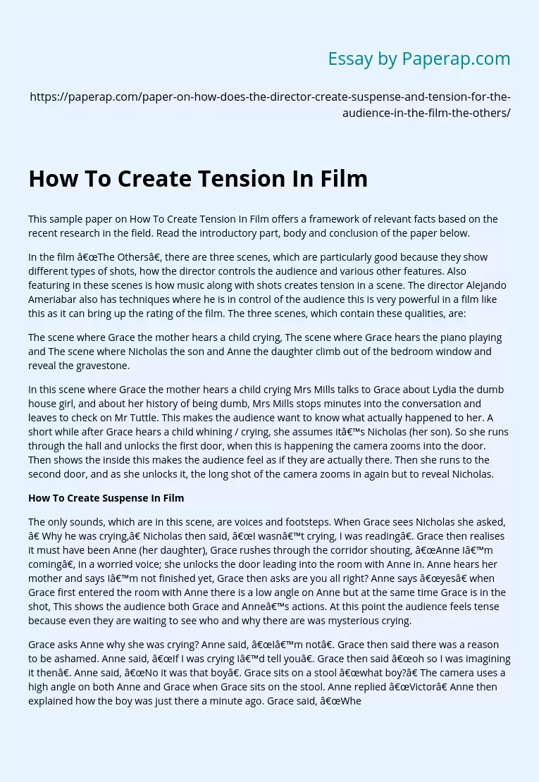 How To Create Tension In Film