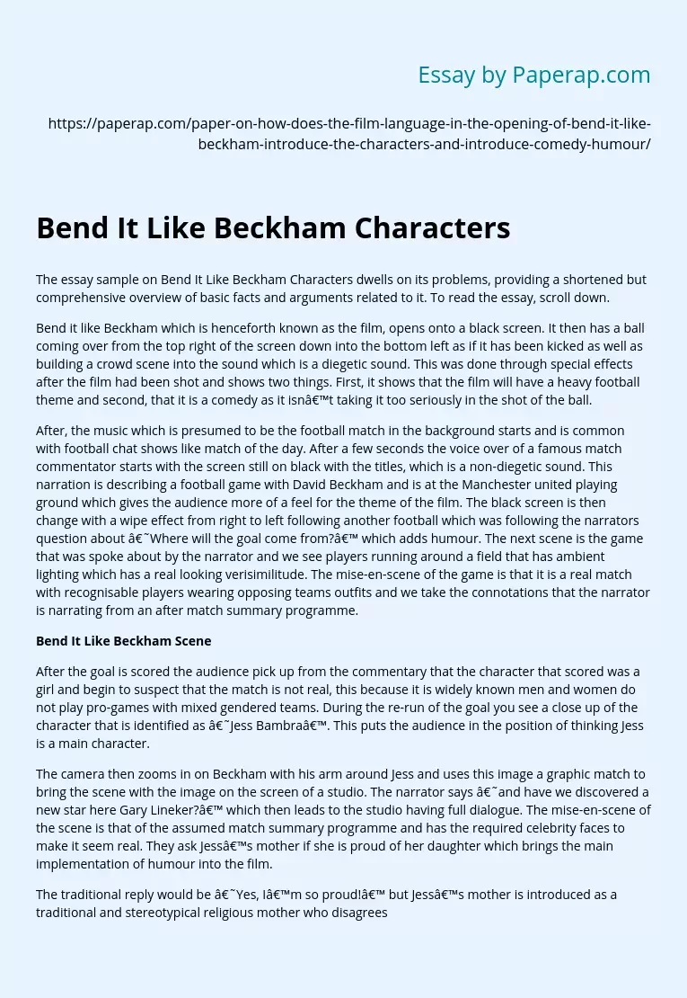 Bend It Like Beckham Characters
