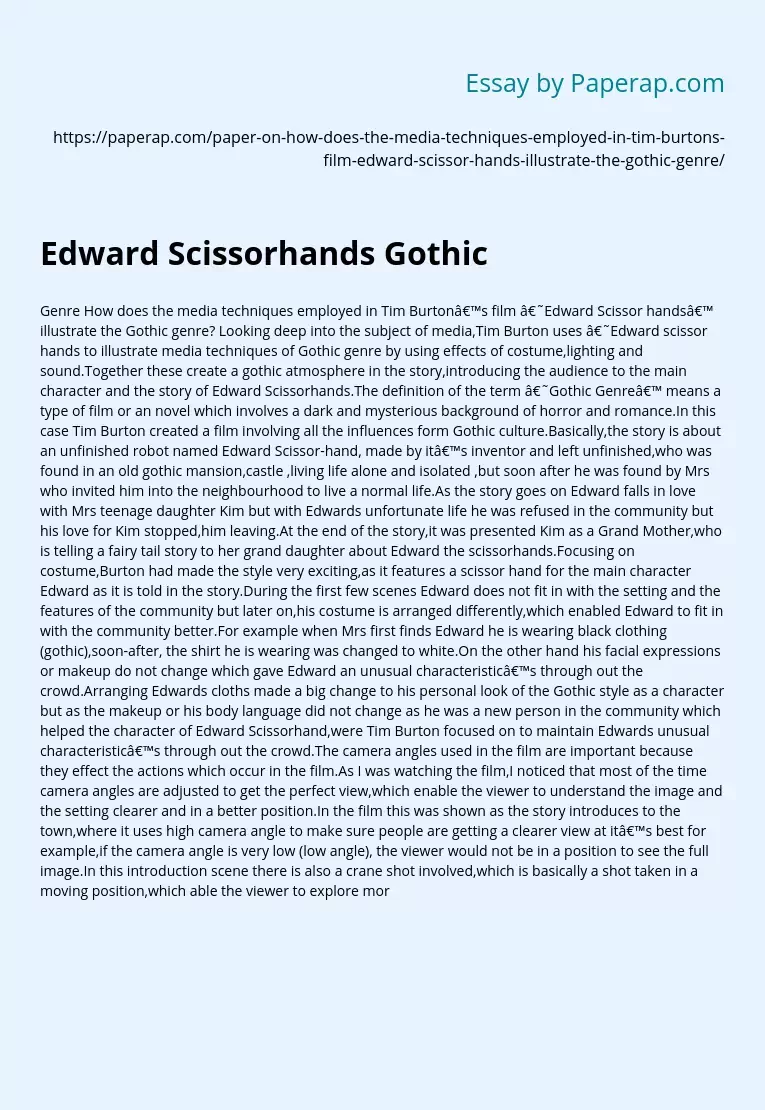 Edward Scissorhands Gothic