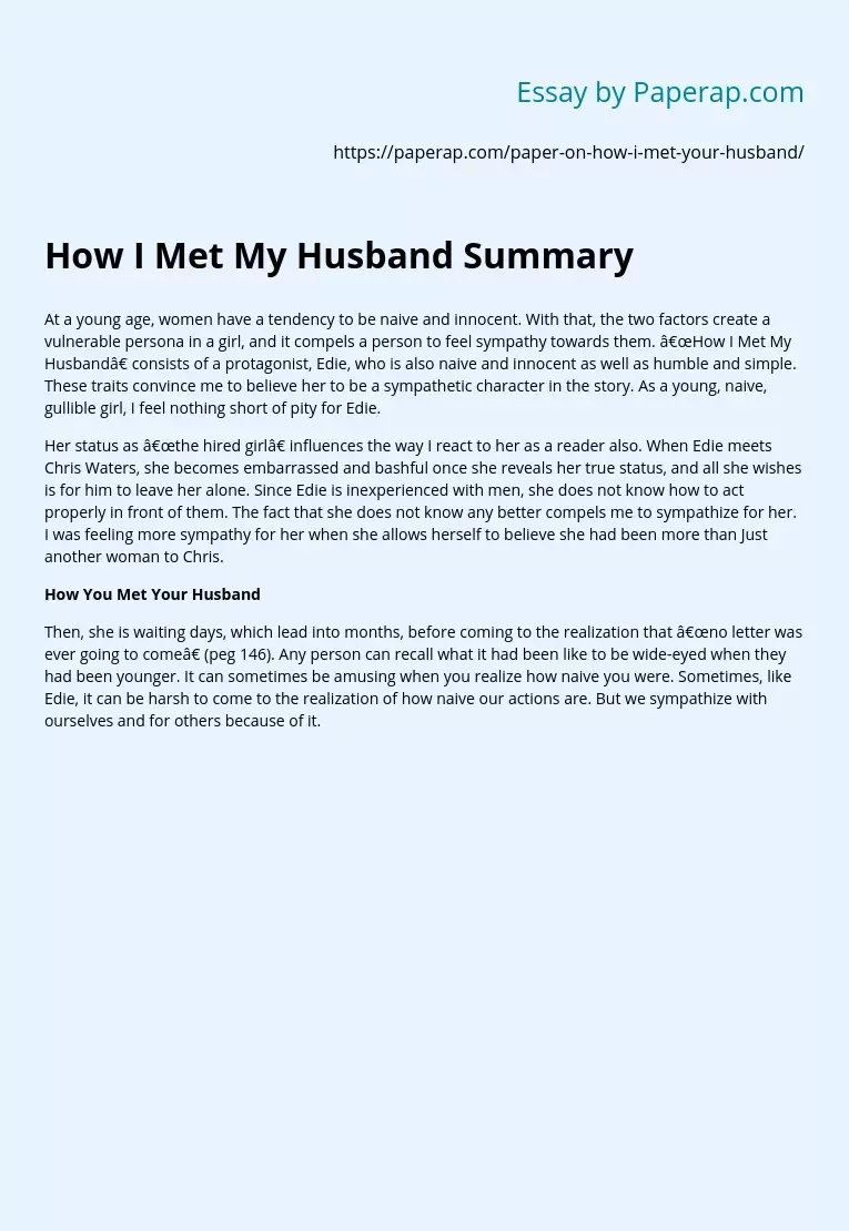 How I Met My Husband Summary