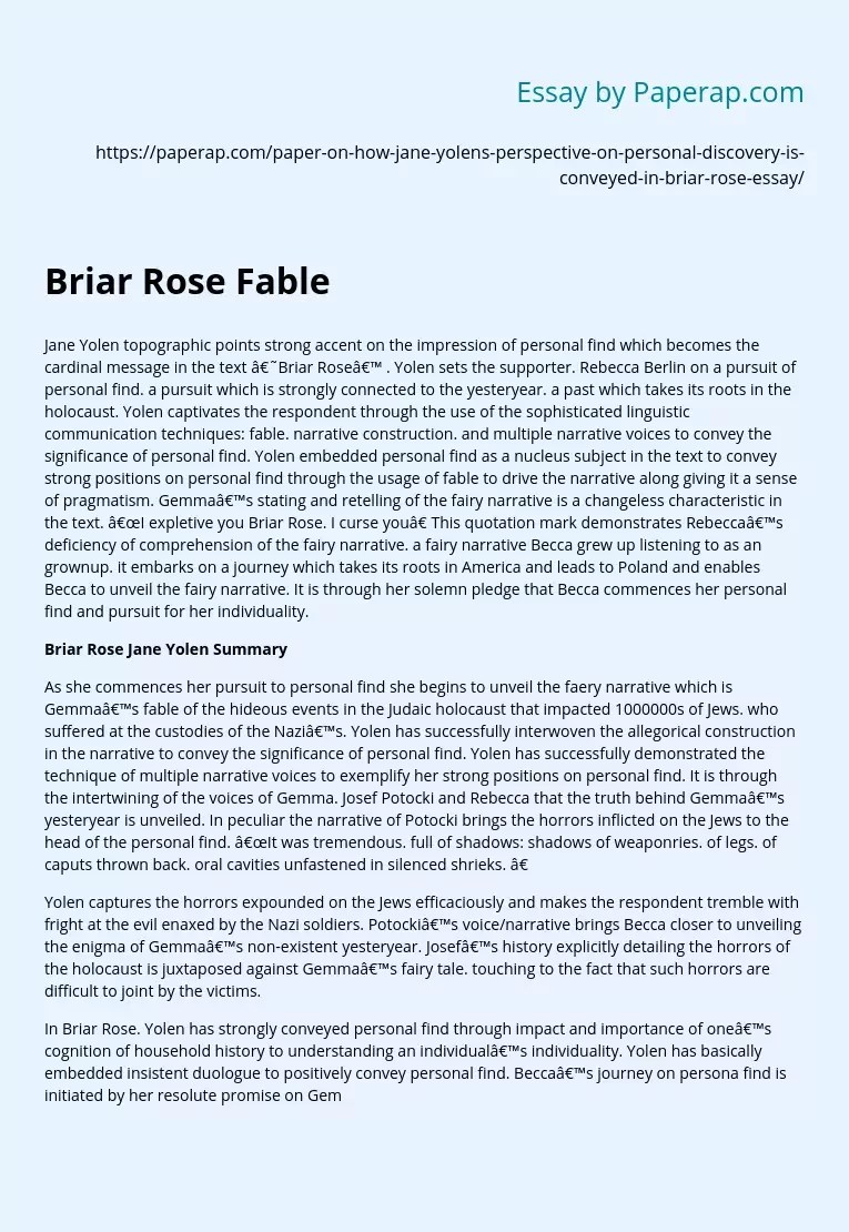 briar rose essay