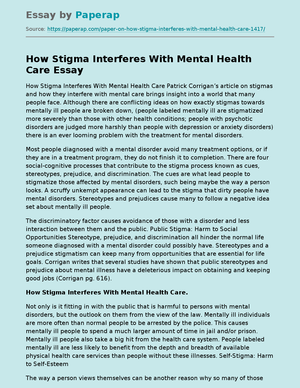 How Stigma Interferes With Mental Health Care
