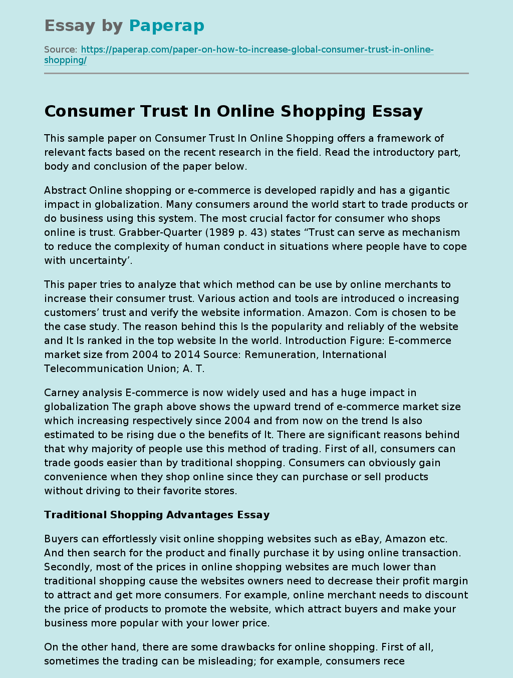 Consumer Trust In Online Shopping