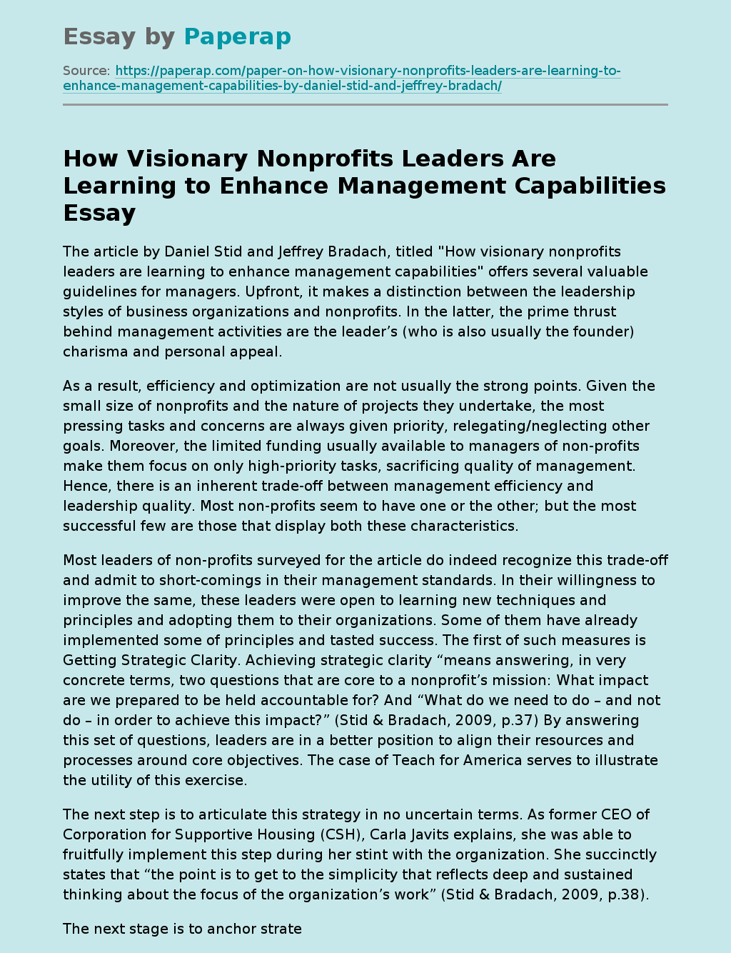 How Visionary Nonprofits Leaders Are Learning to Enhance Management Capabilities
