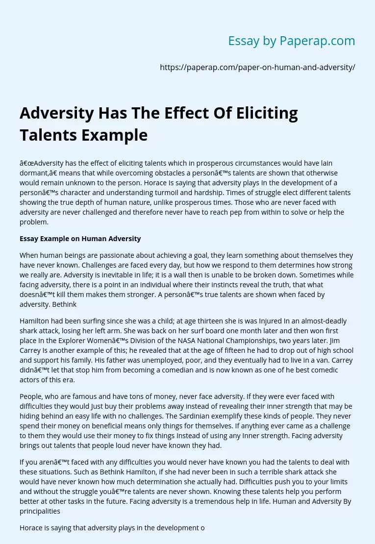 overcoming adversity essay pdf