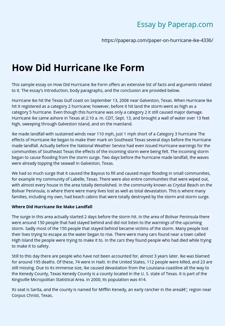 How Did Hurricane Ike Form