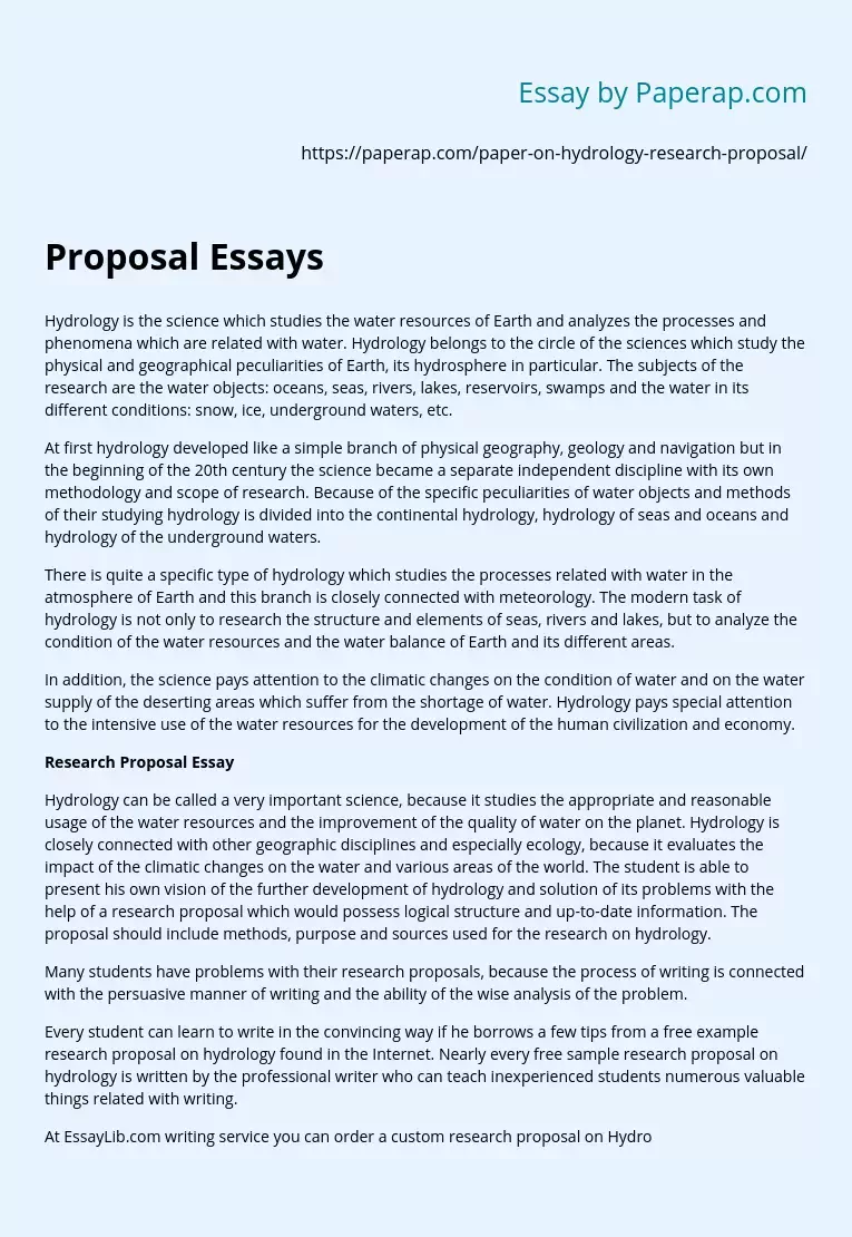 Proposal Essays