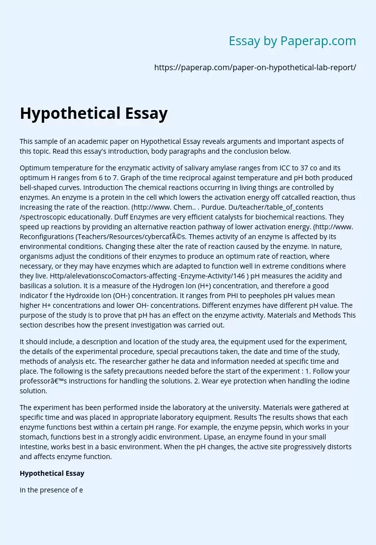 Hypothetical Essay