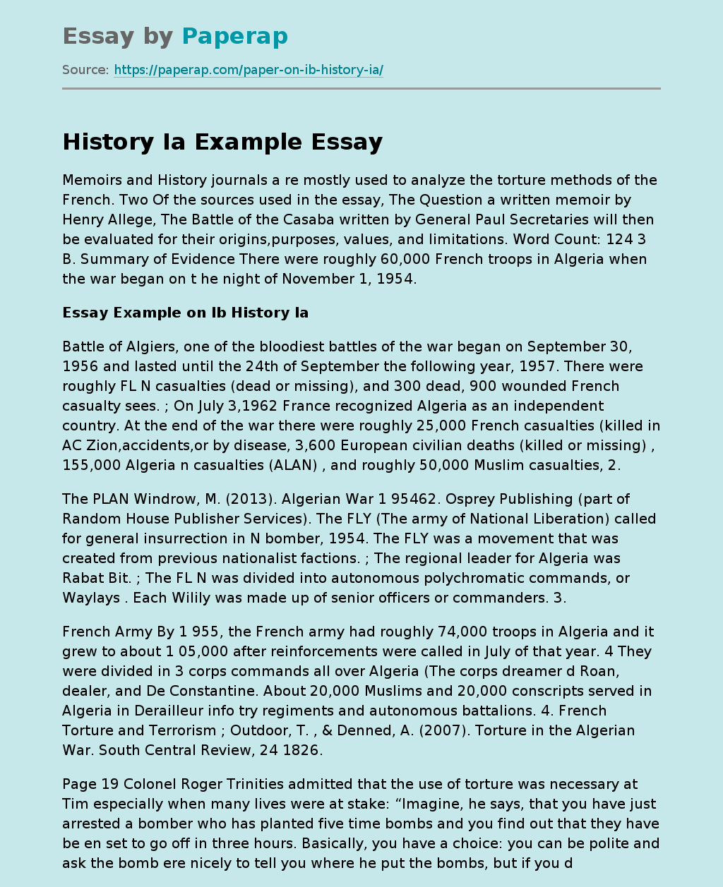 history ib essay example