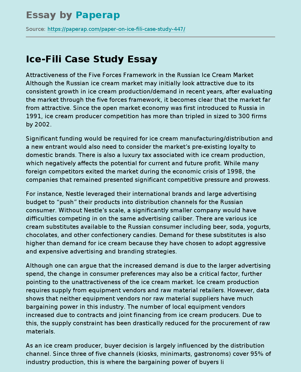 Ice-Fili Case Study