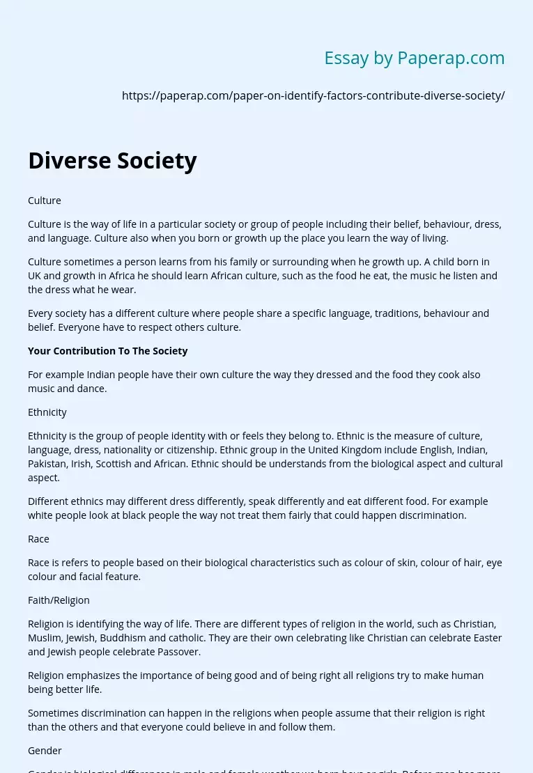 Diverse Society