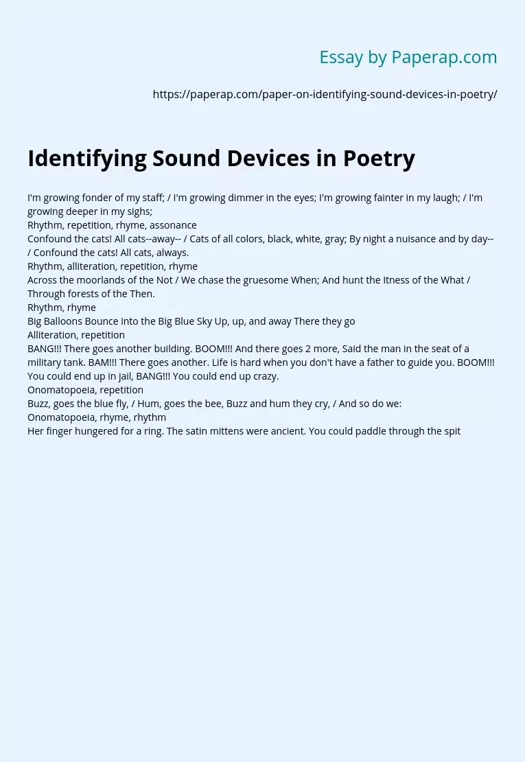Identifying Sound Devices in Poetry