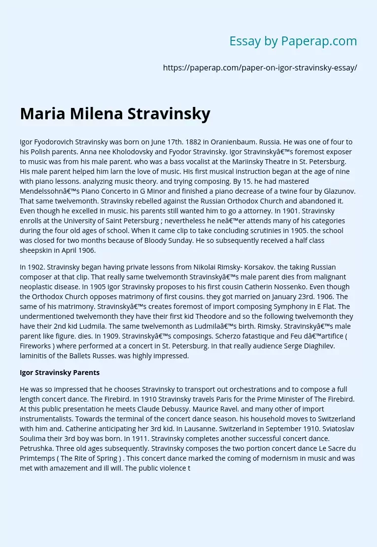 Maria Milena Stravinsky