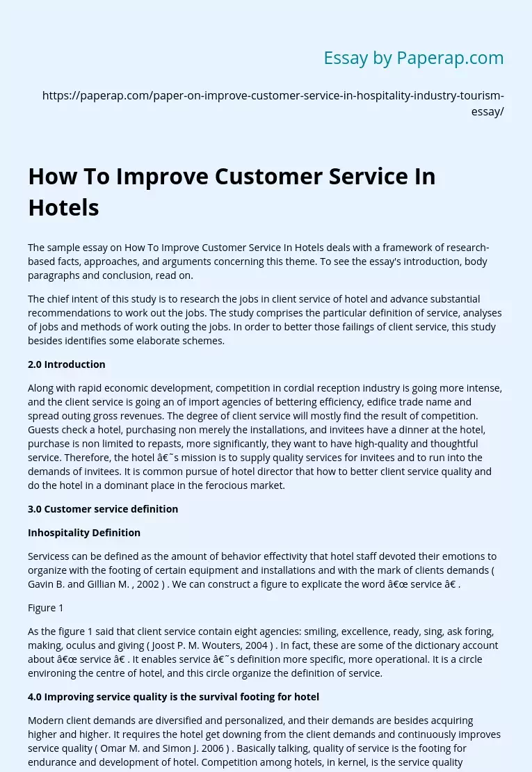 How To Improve Customer Service In Hotels