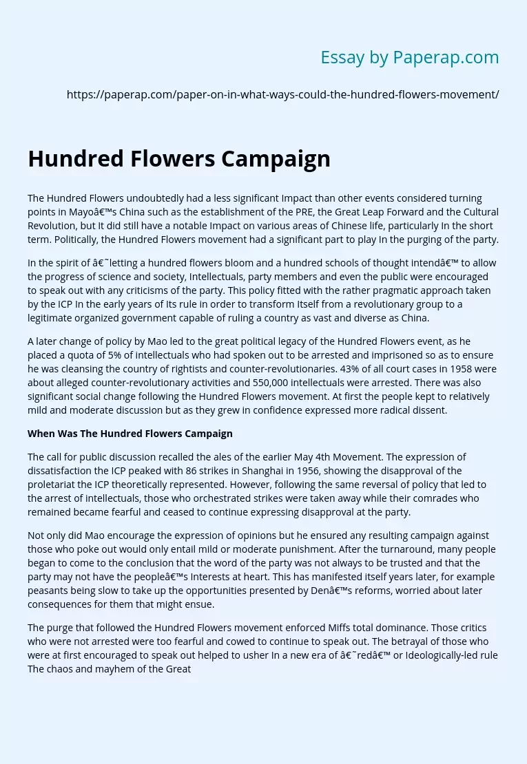 The Hundred Flowers Campaign