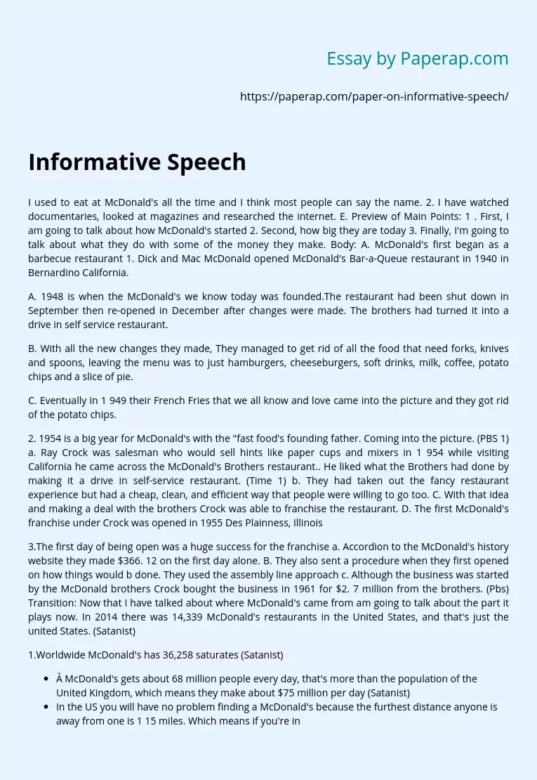 Informative Speech