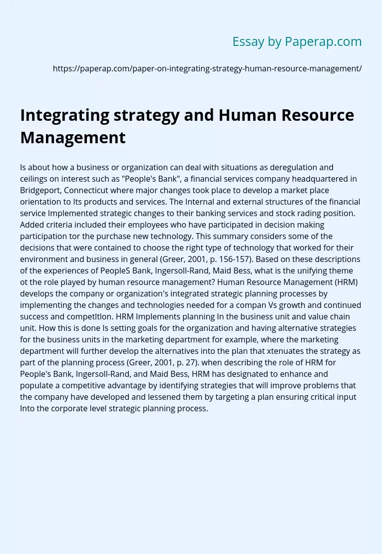 evolution of human resource management essay