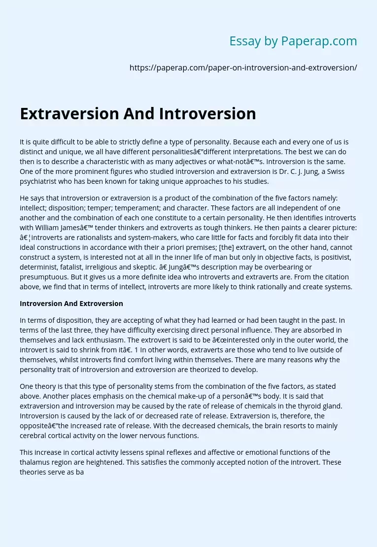Extraversion And Introversion