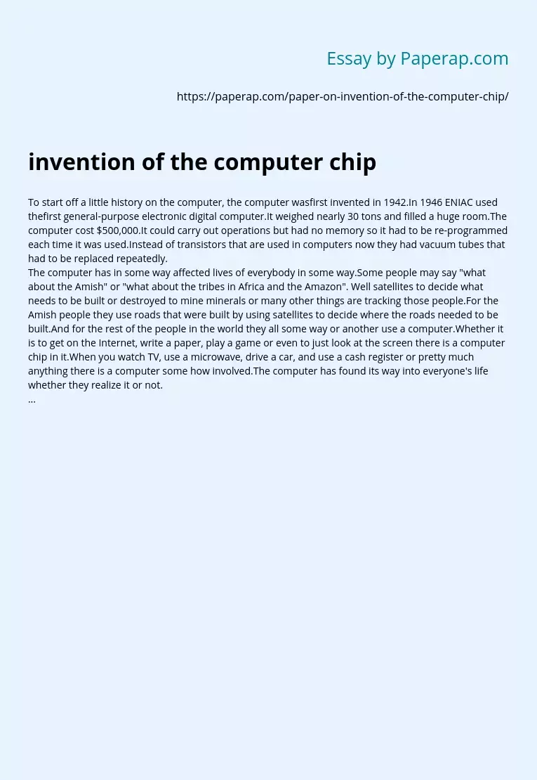 invention of the computer chip