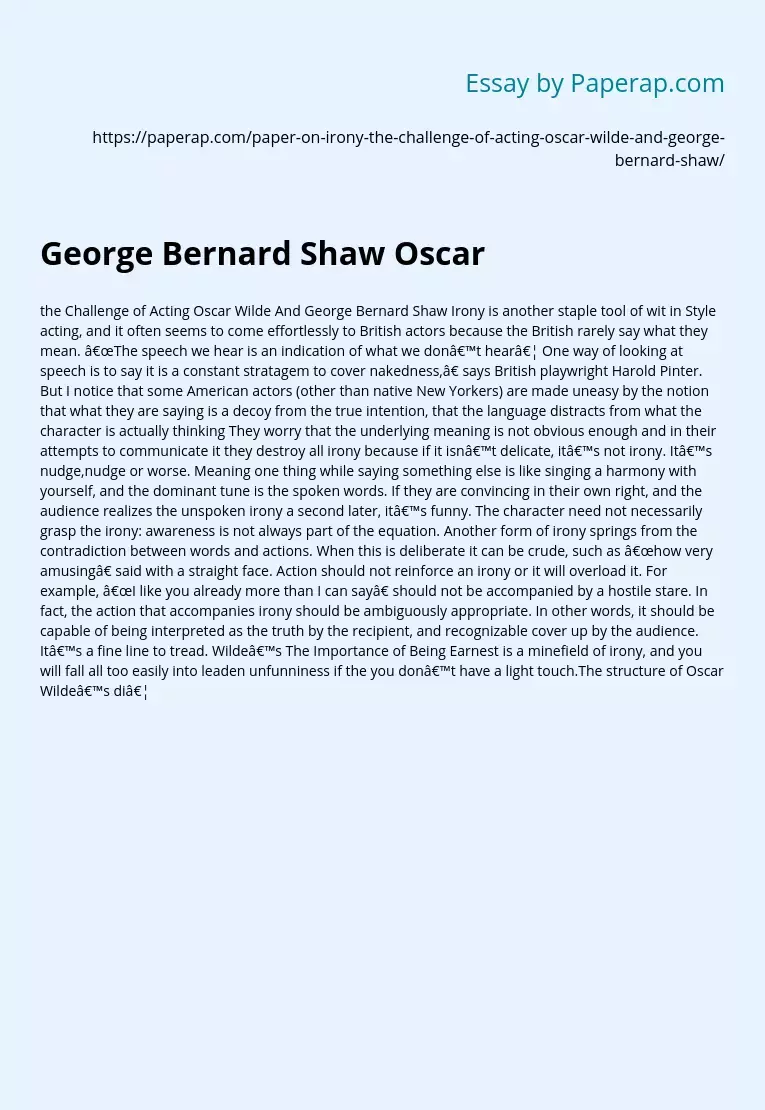 George Bernard Shaw Oscar