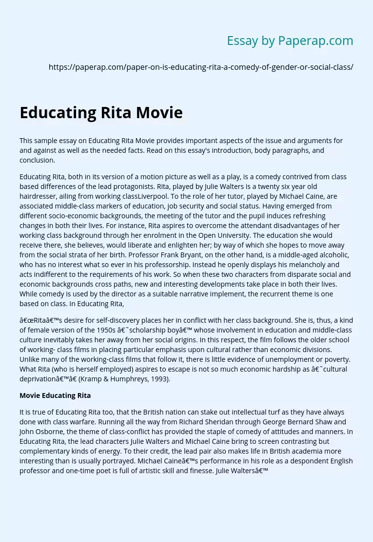 Educating Rita Movie